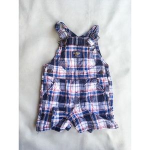 OshKosh B’gosh plaid overall shorts